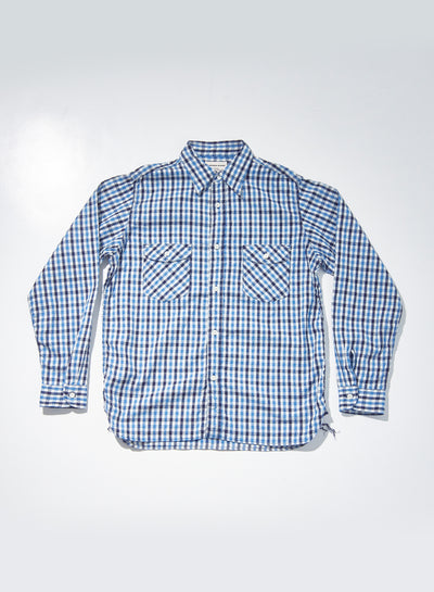 Surchemise Samuraî Jeans  Natural Indigo sashiko à carreaux Vichy