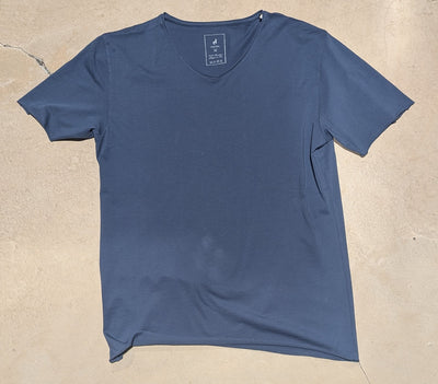 Chicama T shirt  coton Pima Marina  col V
