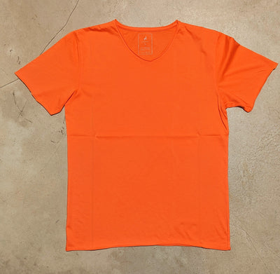 Chicama T shirt  coton Pima papaye col V