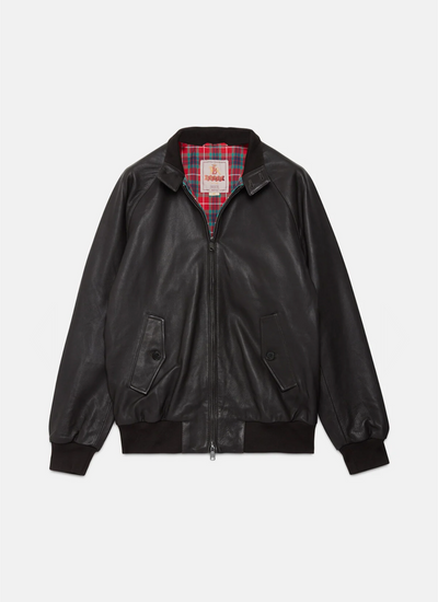 Baracuta G9 Harrington cuir Marron