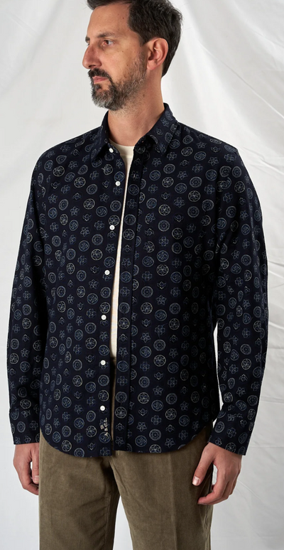 Chemise ABCL Garments York print navy